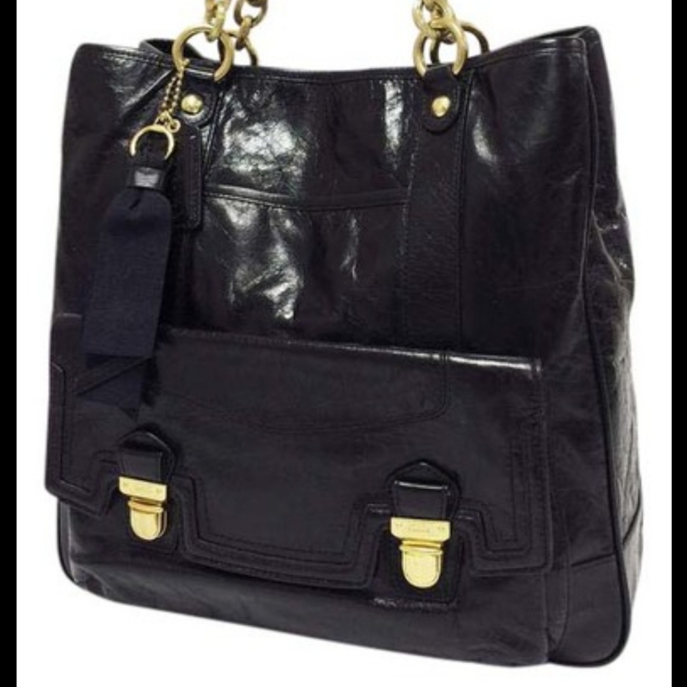 Coach bag 17924 poppy pushlock tote